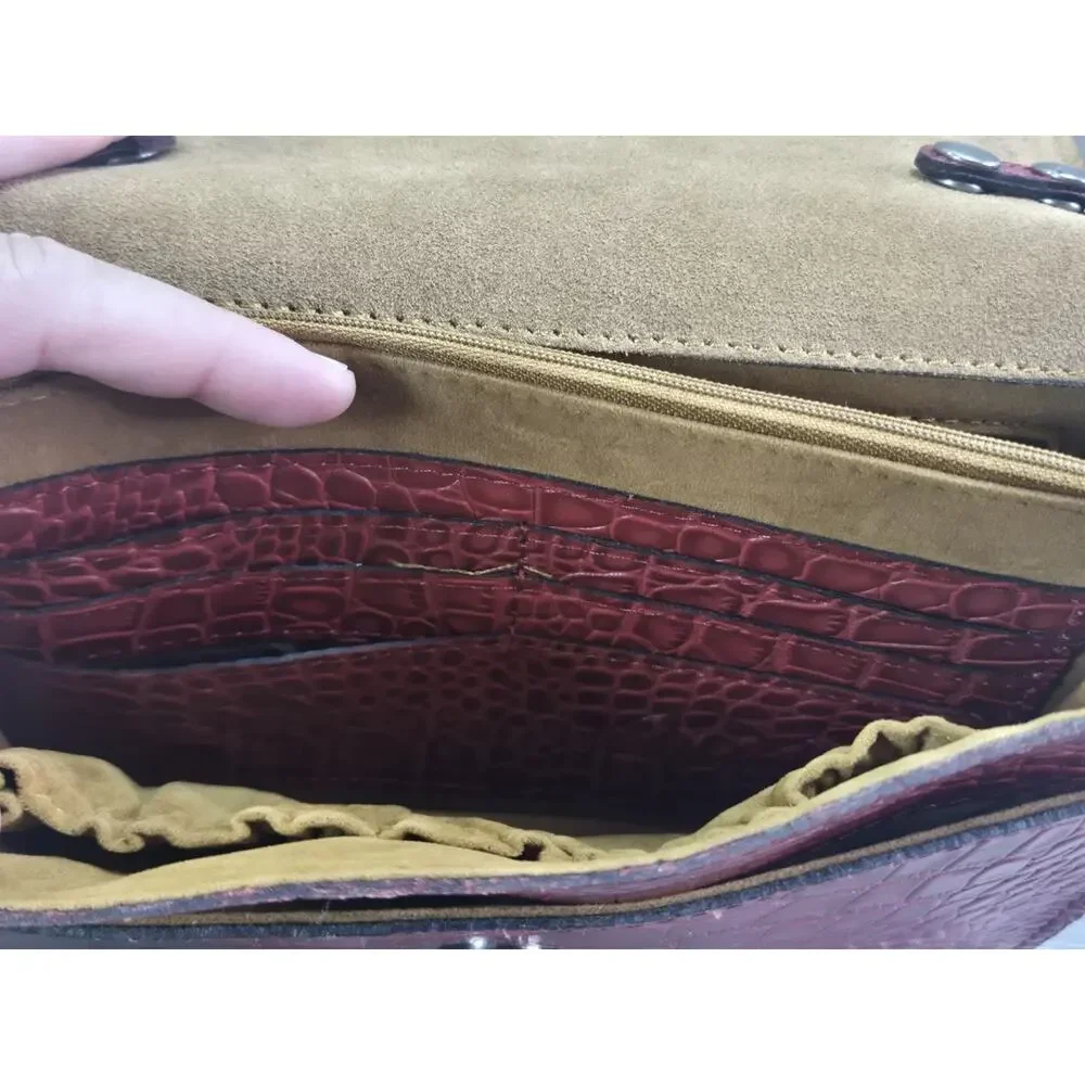 Patricia Nash Tauriana Leather Crossbody Organizer RED Leather